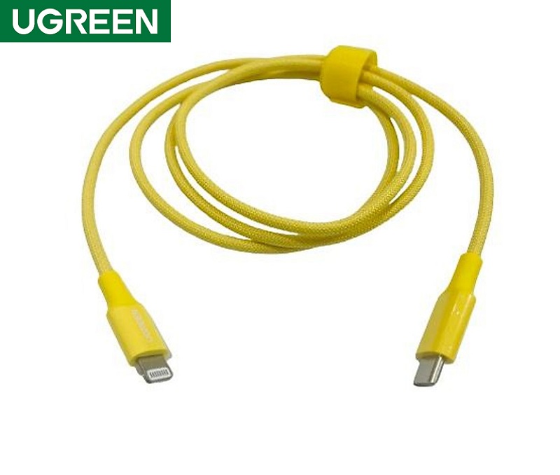 Ugreen 90492 Cáp sạc USB-C to Lightning 1m màu vàng cao cấp